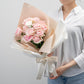 本数が選べる生花ピンクのバラの花束 花びらメッセージ