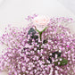 想いを伝える生花かすみ草花束 花びらメッセージ 選べるカラー_ピンク