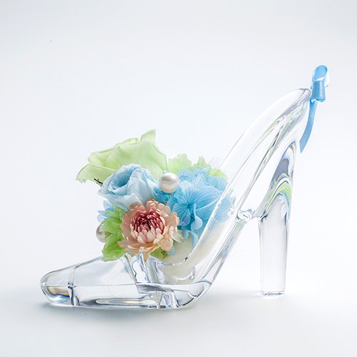 花びらメッセージ シンデレラの靴 お花イッパイ!プリザーブドフラワーアレンジ プロポーズ用